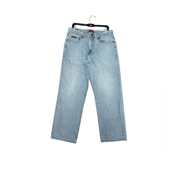 VTG Chaps Ralph Lauren Denim Jeans Straight Leg Light Wash Blue Sz 34x30 - Picture 1 of 12